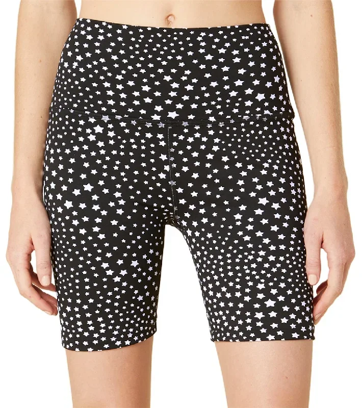 Beyond Yoga High Waisted Biker Shorts Black Stars Jacquard