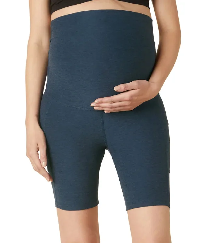 Beyond Yoga Spacedye Pockets Forever Maternity Biker Shorts Nocturnal Navy