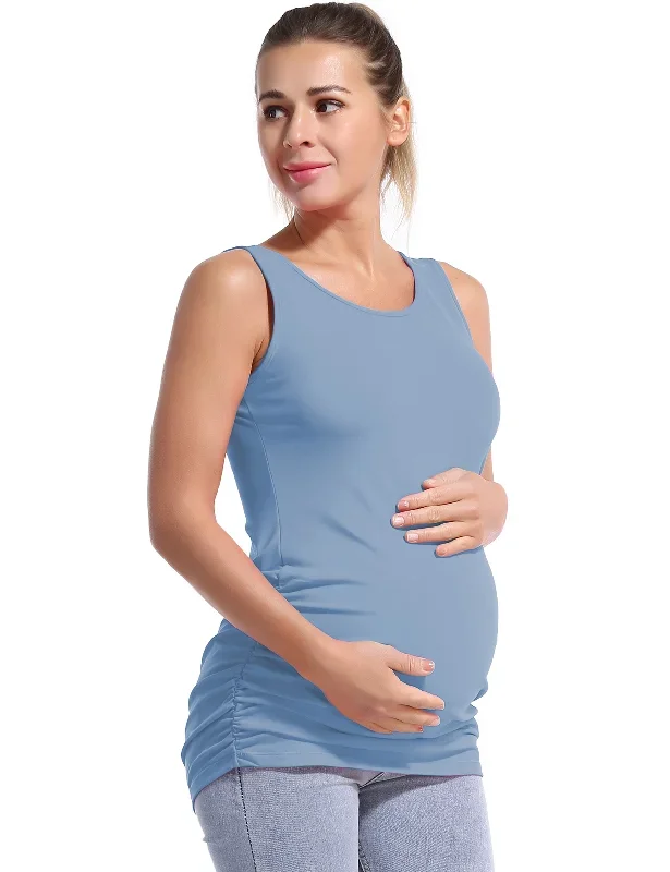 Maternity Side Shirred Tank Top electricblue