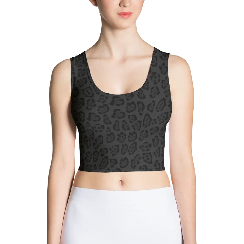 Black Jaguar Crop Tank Top