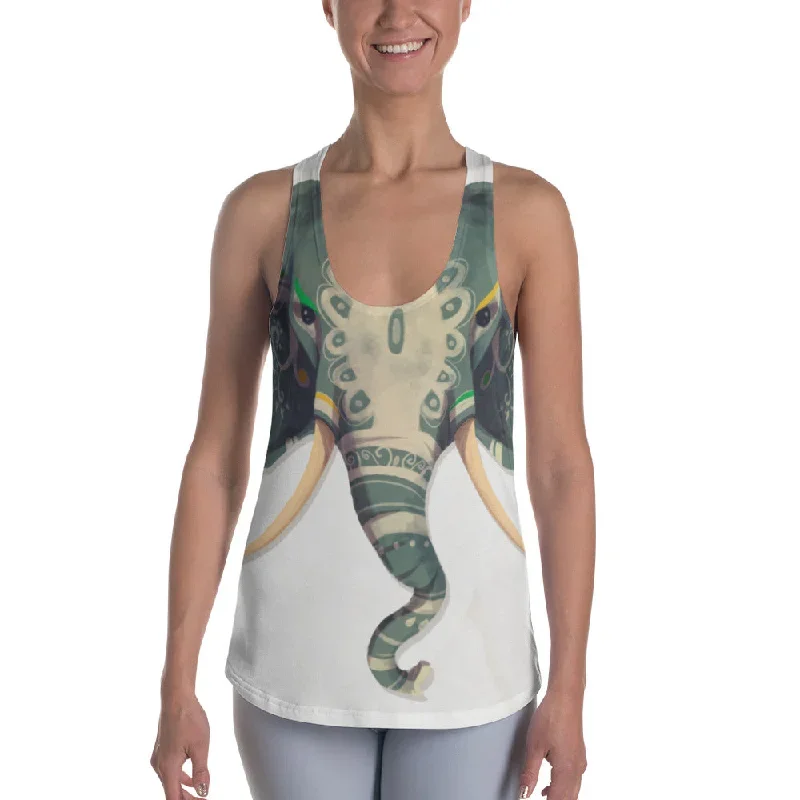 Elephant Henna Racer Back Tank Top