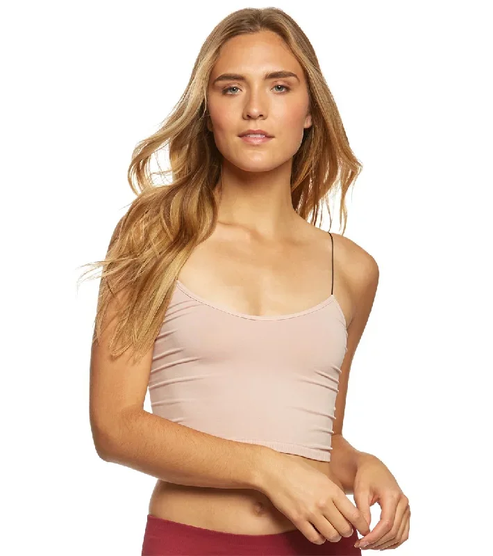 Free People Seamless Skinny Strap Crop Top Ballet