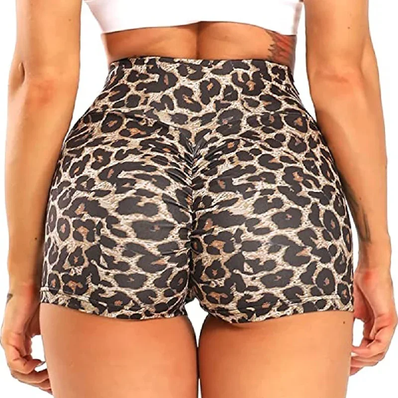 Leopard Print Workout Vital Fitness Yoga Shorts