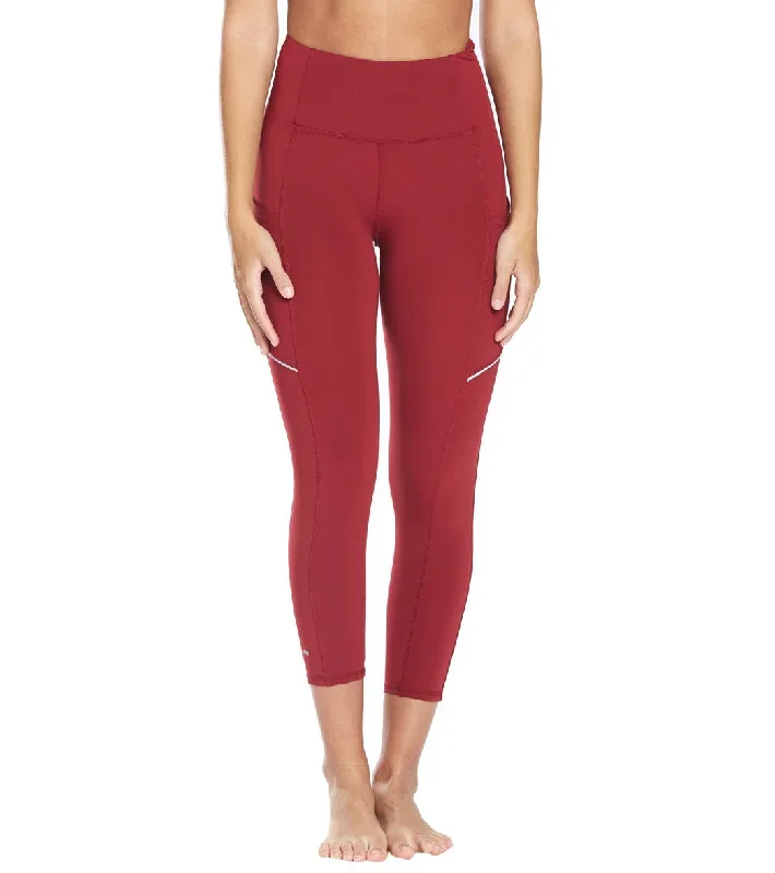 Marika High Waisted Elevate Yoga Capris Biking Red