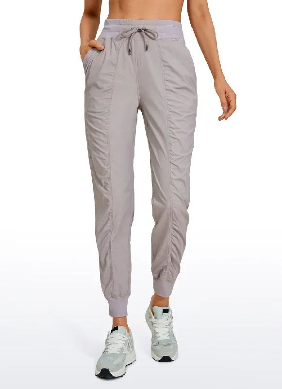 Striped Joggers with Pockets 28'' - Ruched