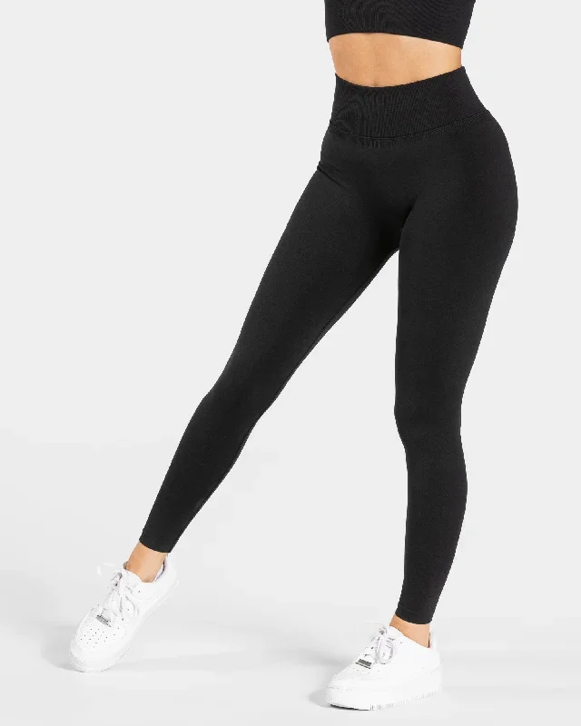 Statement Scrunch Leggings Schwarz