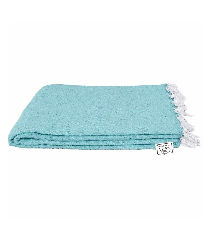 West Path Solid Color Mexican Yoga Blanket Mint