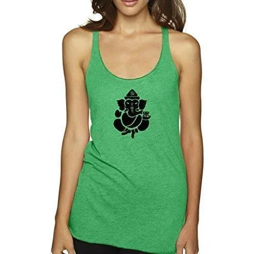 Womens Shadow Ganesha Racerback Tank Top